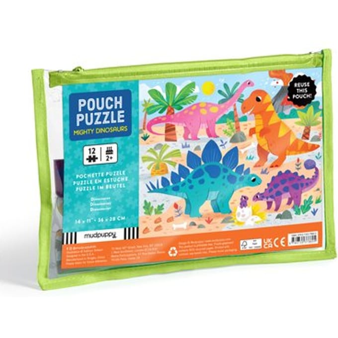 MUDPUPPY Puzzel - Dinos - 36X28Cm - 12 Stukken - 2 Jaar