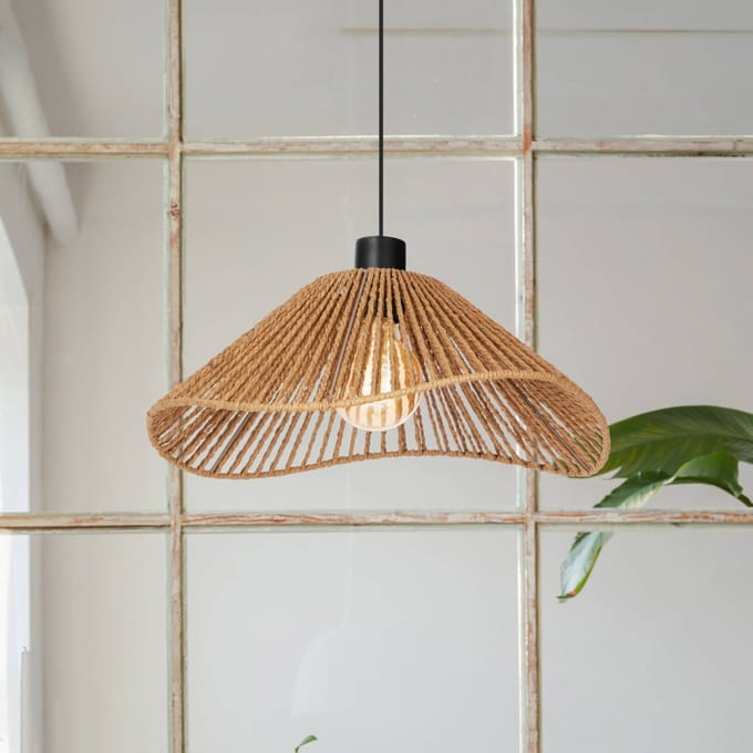 EGLO Lavister Hanglamp - E27 - Ø 39 cm - Zwart/Bruin - Papier