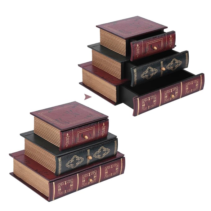 Modieuze boekvorm sieraden cadeau opbergkist box case houder organizer black
