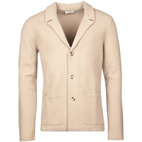Thomas Maine Vest Cardigan Blazer Double Knit Structure On Face Beige / male