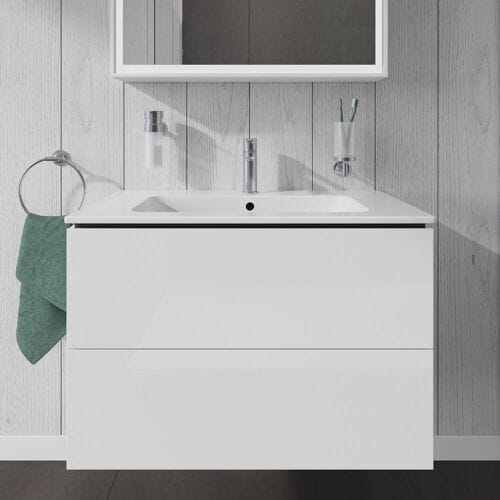 Duravit L-Cube vanity unit wall hung with 2 drawers 82 x 48.1 cm LC624102222