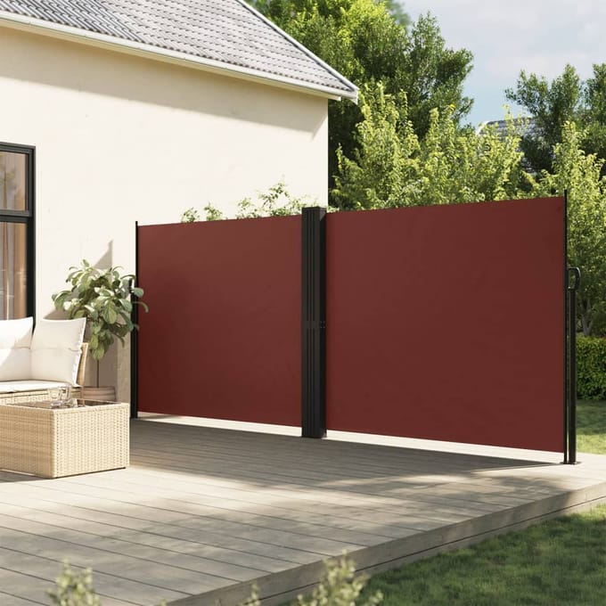 vidaXL - Windscherm - uittrekbaar - 160x1200 - cm - bruin
