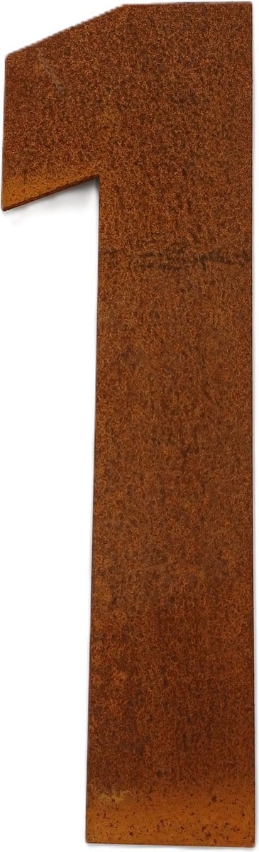 Huisnummer cortenstaal 30 cm hoog cijfer 1