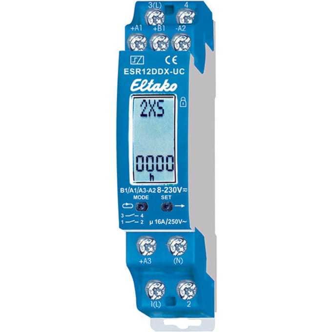 Eltako 21200302 ESR12DDX-UC Stroomstootschakelaar Multifunctioneel 230 V 1 stuk(s) Tijdsduur: 0.1 - 14400 s 2x NO Piece