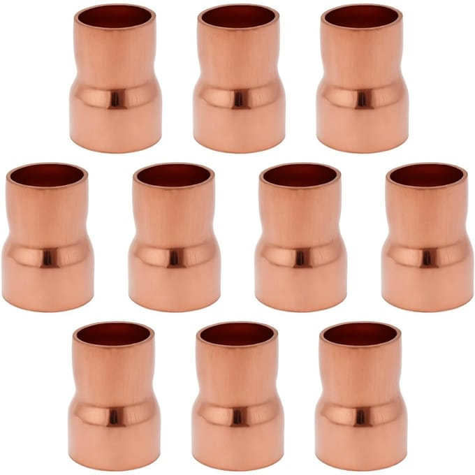 Dailygoods- Reducer Koper 10x - Verloopstuk 15mm/12,7mm - Drukfitting - Sanitair - Aansluiting - Veelzijdig ontwerp