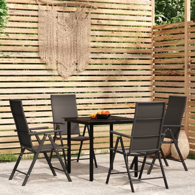 vidaXL - 5-delige - Tuinset - zwart