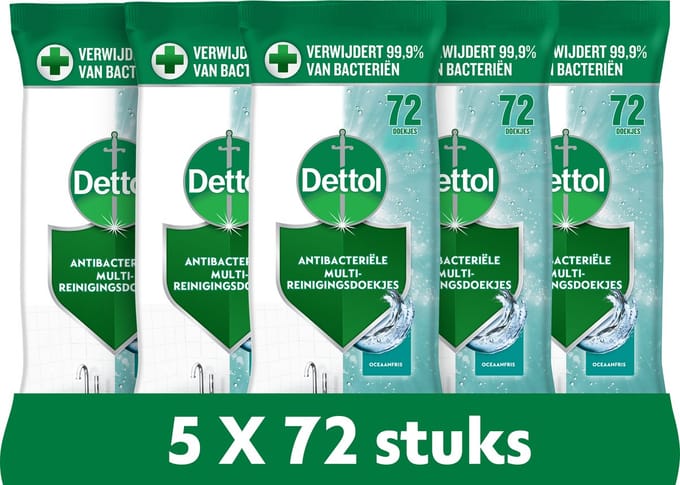 Dettol Doekjes Oceaan 72st - 5 Stuks - Voordeelverpakking