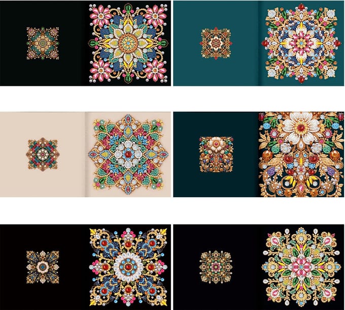 Kaarten - 65 - Mandala's - Diamond painting - compleet pakket - Diamond painting by Wietske