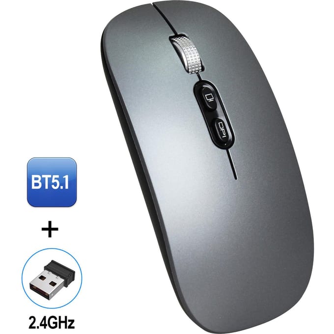 M103 2.4G+BT5.1 Draadloze Dual-mode Muis Ergonomische Kantoormuizen 3-standen Instelbare DPI Ingebouwd grijs