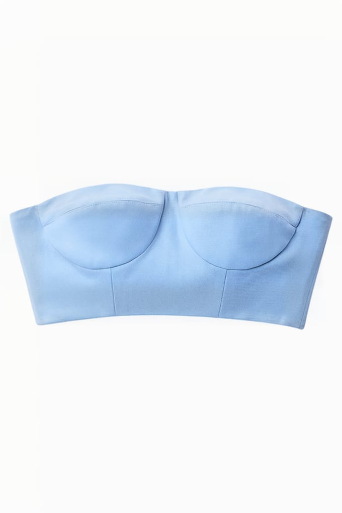 Marcell von Berlin Cropped Bustier Top Cloudy Blue Taglia: 40 | Canottiere Outlet | Donna | Blu