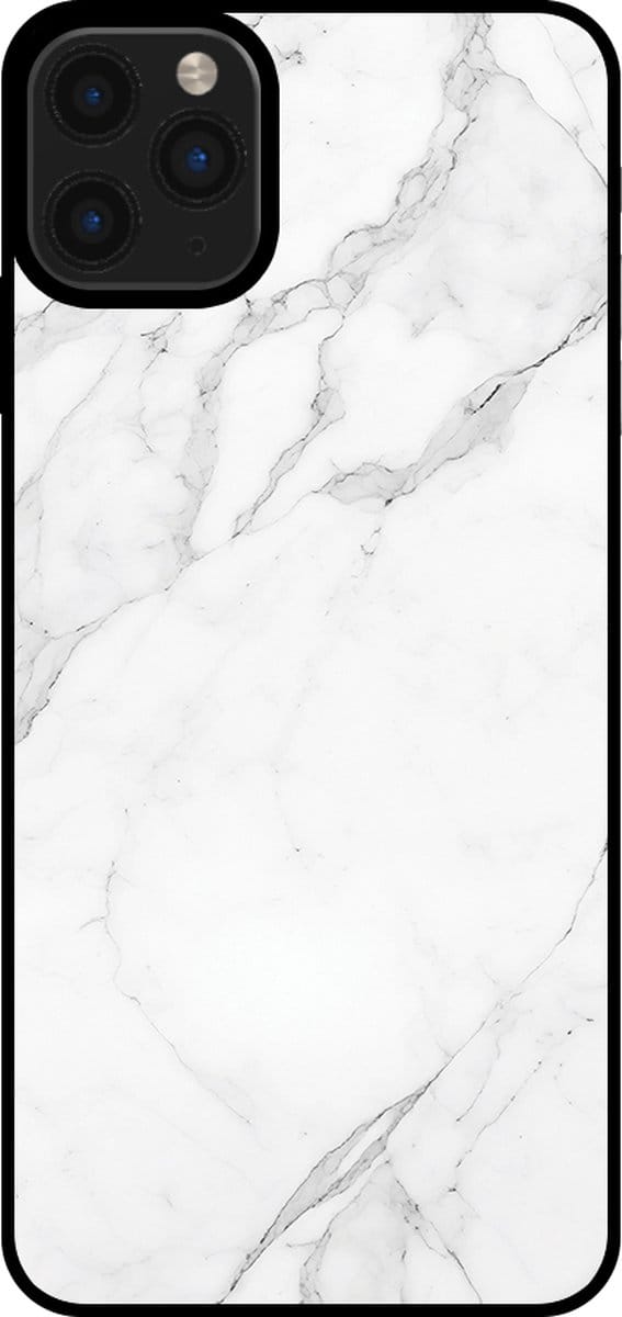 Smartphonica Telefoonhoesje voor iPhone 11 Pro Max met marmer opdruk - TPU backcover case marble design - Wit geschikt voor iPhone 11 Pro Max