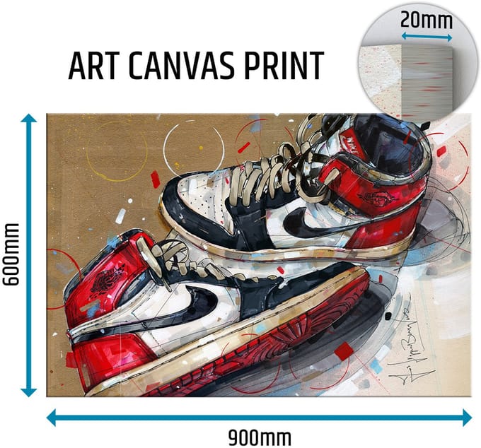 Sneaker canvas 1984 black toe - white laces 90x60 cm