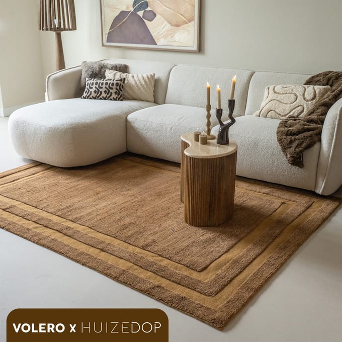 Studio Clarice Wollen vloerkleed - Judith Border Bruin - 160x230cm