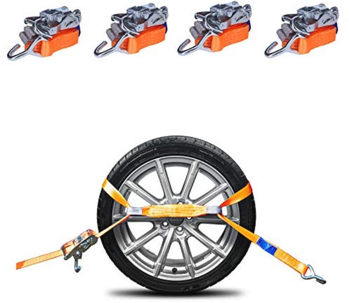 Spanbanden voor autotransport - 4 stuks, 3000 daN, 3 meter, DIN EN 12195-2