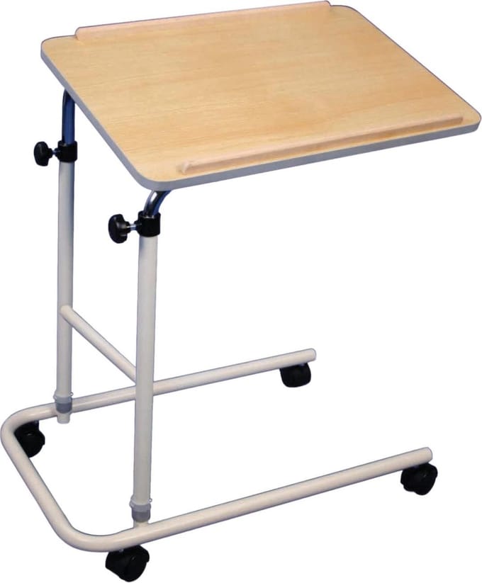 Aidapt Bedtafel met wielen - Verstelbaar kantelbaar blad - Eiken