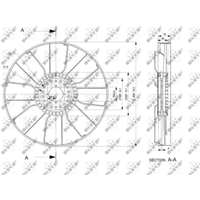 Ventilatorwiel, motorkoeling NRF 49833
