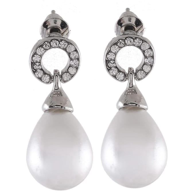 Behave - Oorstekers dames - zilverkleur - parel - avond chic - 2,5 cm