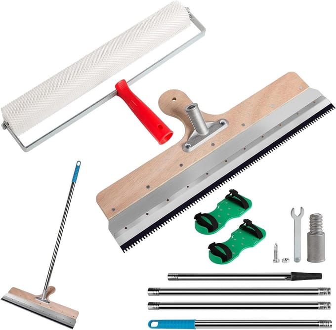 Complete Set voor Vloercoating met Niveau Agent, Spijkerschoenen, Telescopische Handgreep en Spine Roller