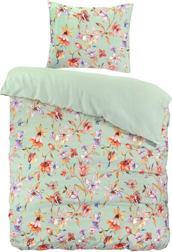 Papillon Nora Dekbedovertrek - Eenpersoons - 140x200/220 - Groen