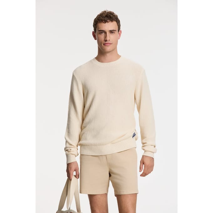 Shiwi Palmer Pullover Solid Beige Maat: S | Sweaters Outlet | Heren | Beige