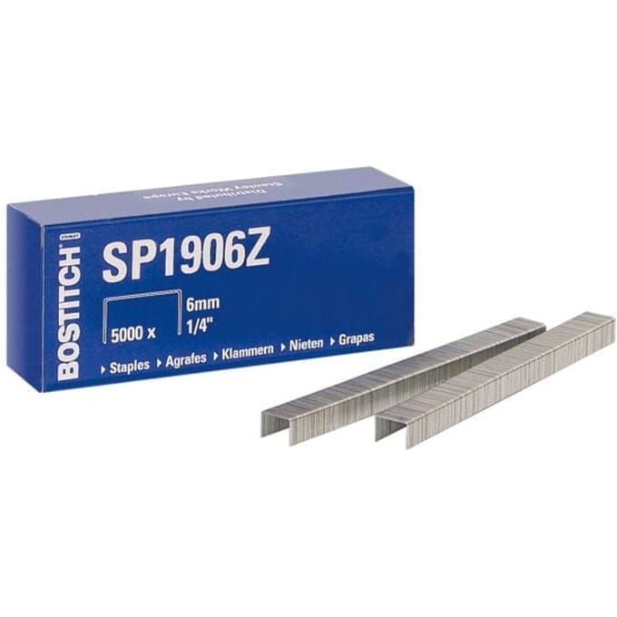 Nieten Bostitch SP1906Z staal 6mm rechte rug 5000 stuks