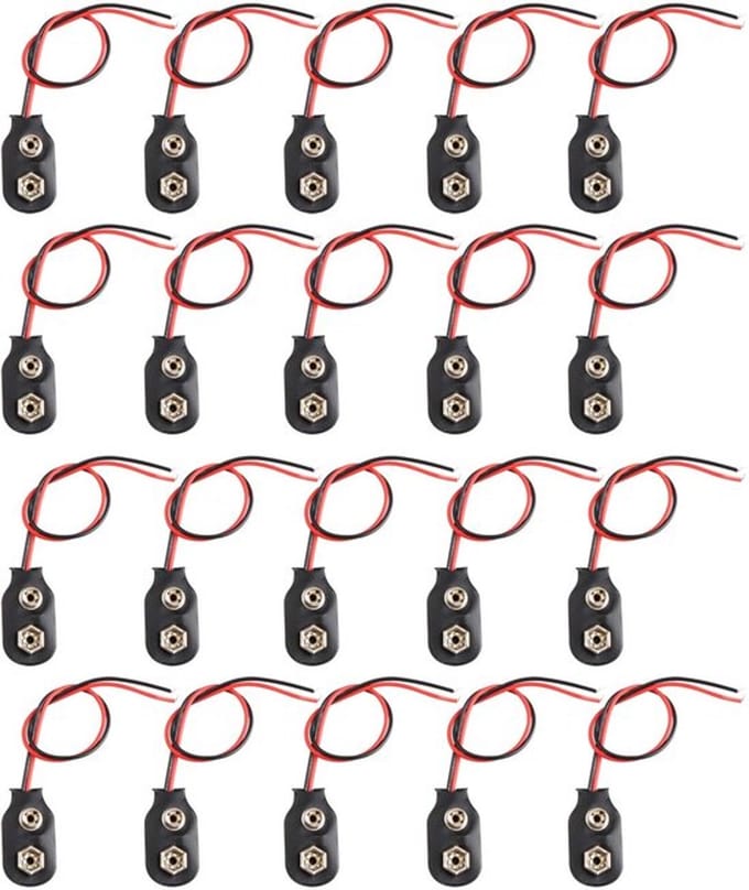 Dailygoody - 20Pcs Faux Lederen Batterij Houder - 9V I-Type