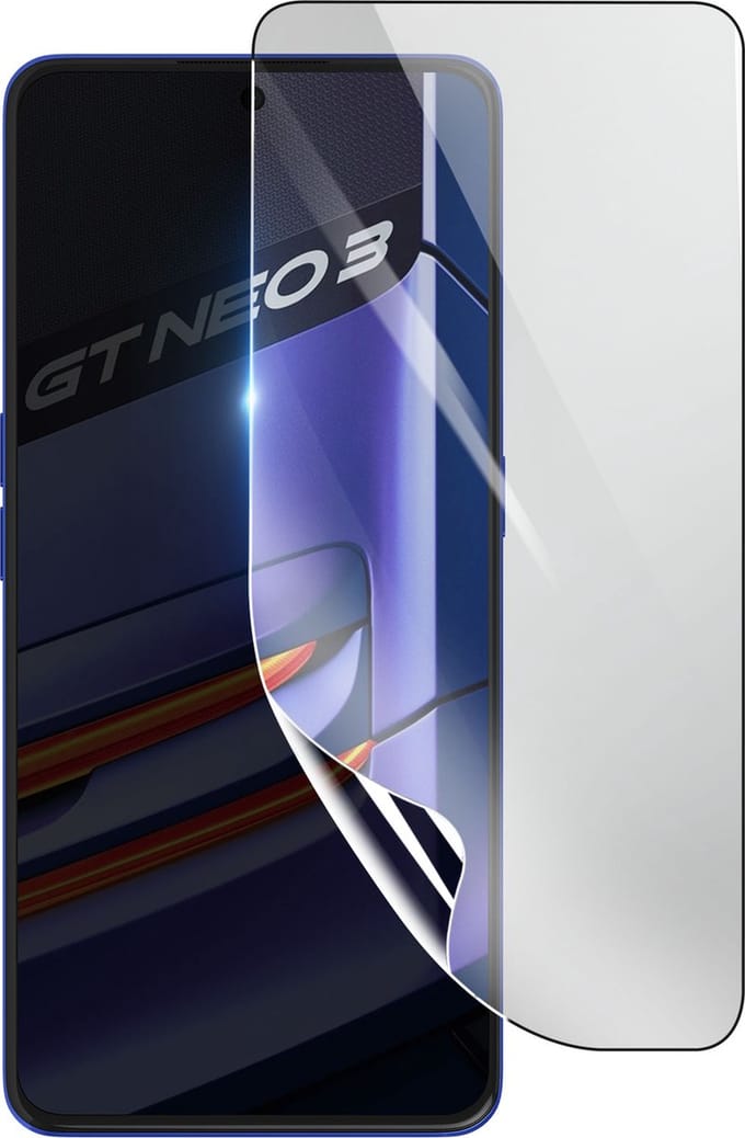 3mk, Geschikt voor Realme GT Neo 3, Schokbestendige Hydrogel Screenprotector, Transparant