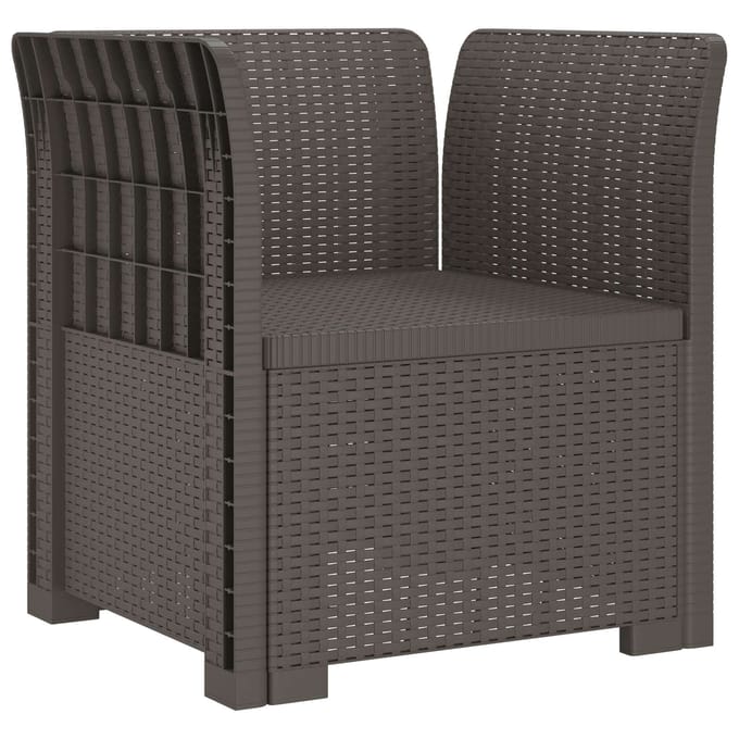 vidaXL - Eén-zits - Fauteuil - Rieten - Look - PP - Lichtgrijs