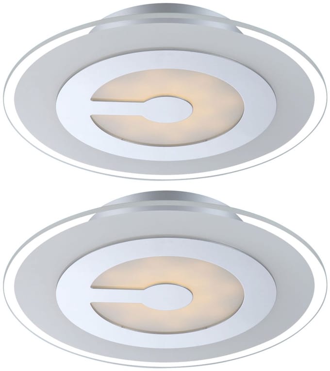 Plafond LED gastenkamerlamp glas wit gesatineerd chroom verlichting