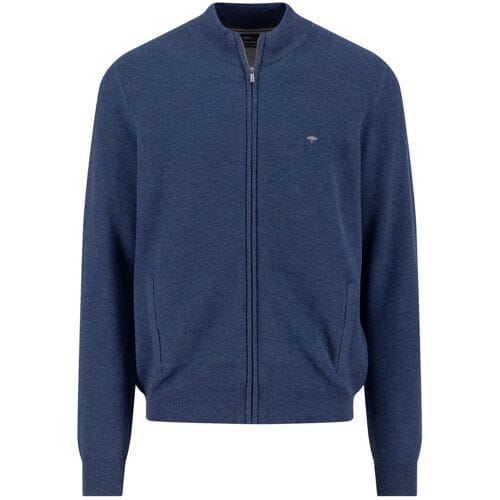 Fynch-Hatton Vest Fullzip Subtle Texture Cotton Night / male