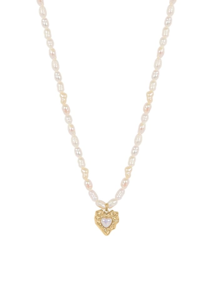 Margot Bardot Milou Heart Ketting Pearl