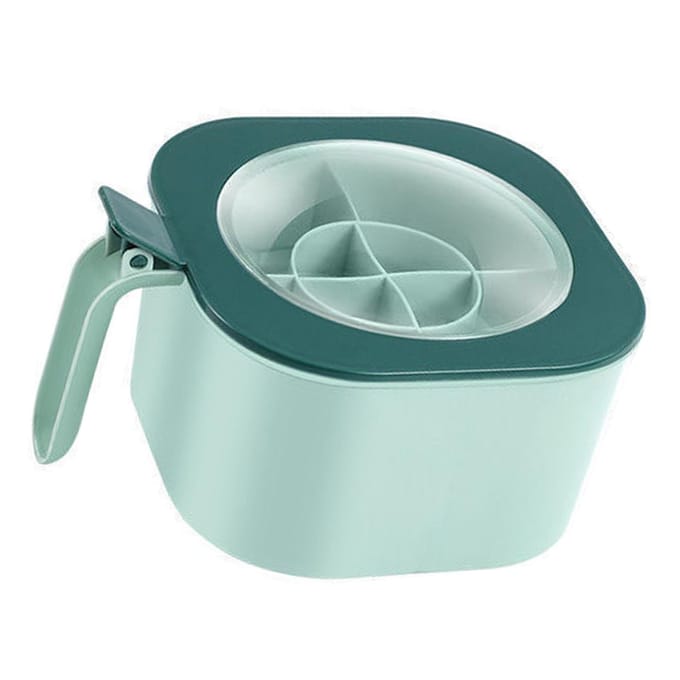 Boîte de rangement d'assaisonnement en polypropylène à 4 compartiments, boîte multifonctionnelle pour épices de cuisine, verte vert