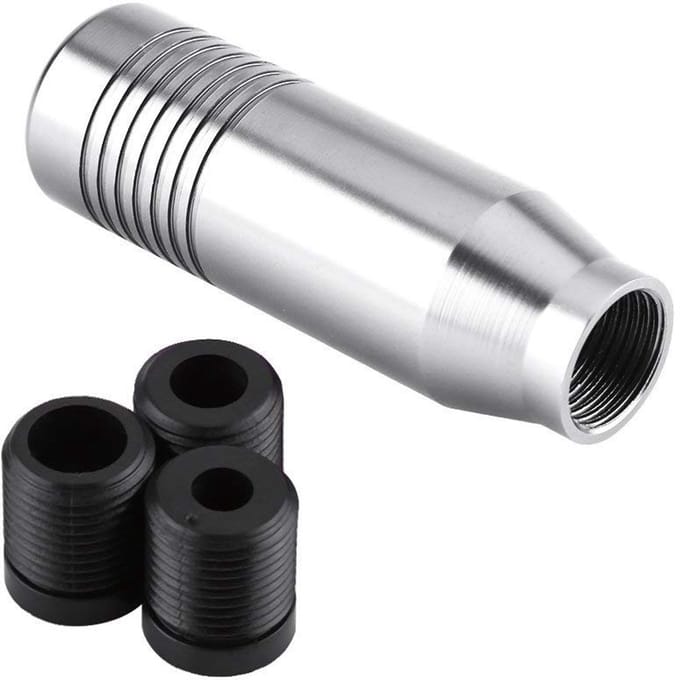 Allecto - Universele Manuele Versnellingspook - Aluminium Shift Knob met 3 Adapters (Zilver)