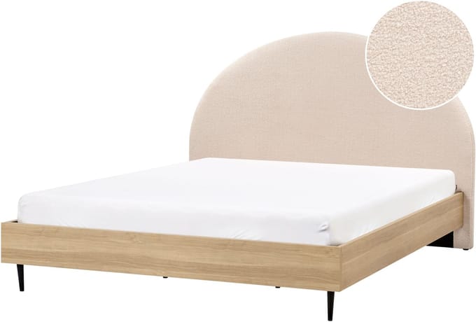 MILLAY - Bed - Beige - 180 x 200 cm - Bouclé