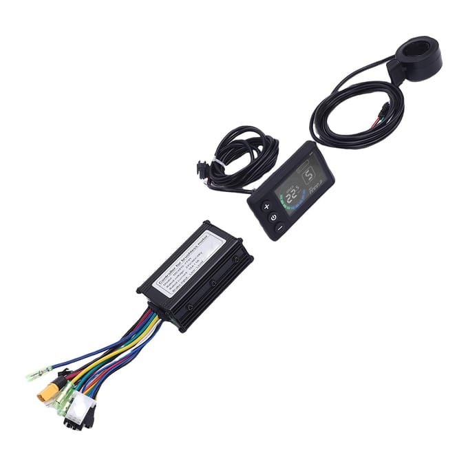 Kit Instrument LCD et Contrôleur 36V 48V 15A Contrôleur 3 Modes avec Écran LCD Poignée d'Accélérateur 130X black