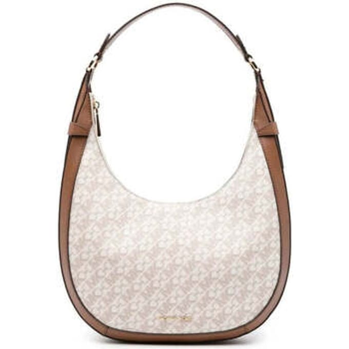 Michael Kors Crescent Top Zip Hobo Shoulder Vanilla/lugg Maat: OS | Handtassen Outlet | Dames | Beige