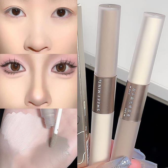 Bâton de contour à Double extrémité 2 en 1, correcteur, ombre pour le visage, bronzant, maquillage, cosmétiques