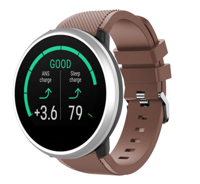Polar Unite twill siliconen band (koffiebruin)