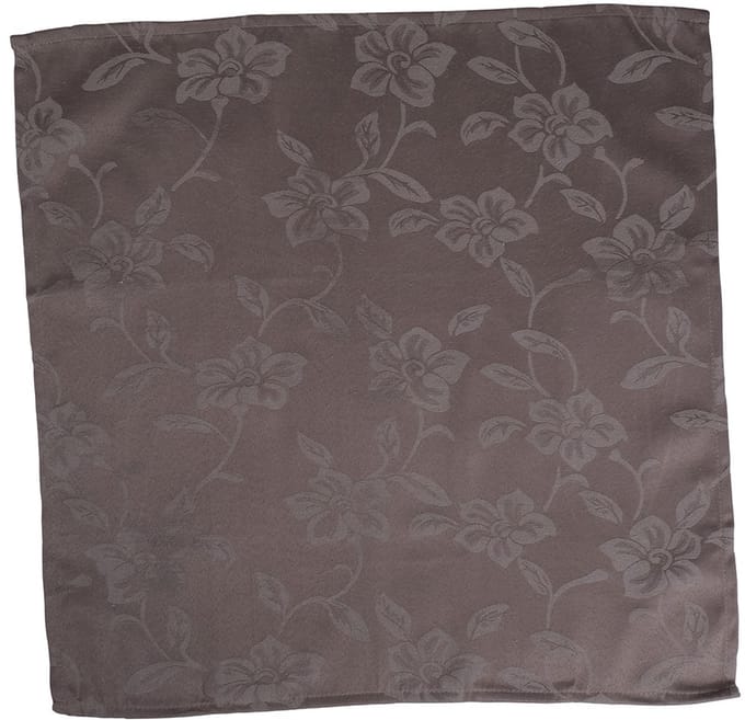 Servetten damast bloem taupe 50 x 50 cm.