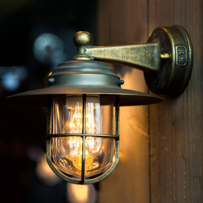 KS Verlichting wandlamp - Labenne - Buitenlamp - E27 - Glas - Klassiek - Brons - Koper