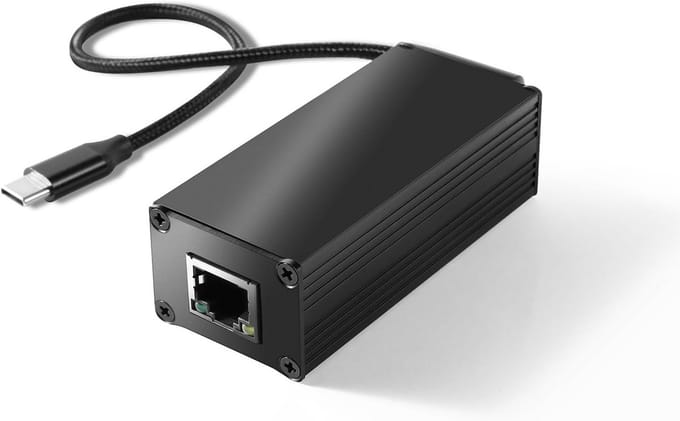 Gigabit PoE naar USB-C Adapter met Ethernet voor Tablet en Telefoon - 25W PD Uitgang