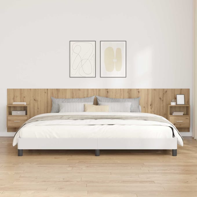 vidaXL - Hoofdeinde - Met - Kast - 3 - st - Artisan - Eiken - Bewerkt - hout