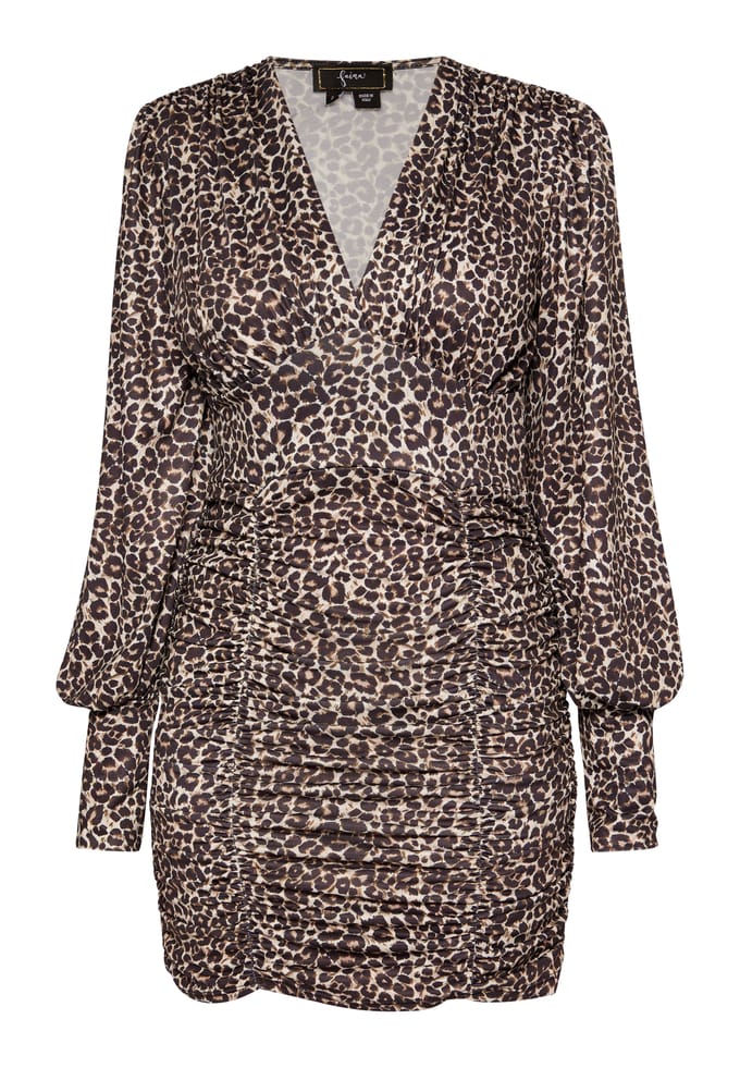 Faina jurk met lange mouwen Dames beige
