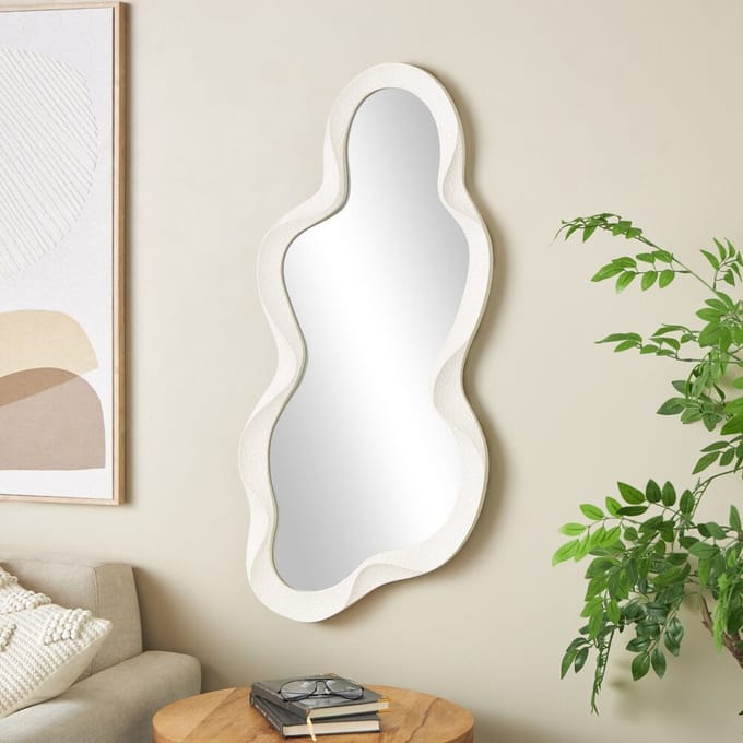 Milton & Oldbrook Wandspiegel 46 x 98 cm Tranas Wit
