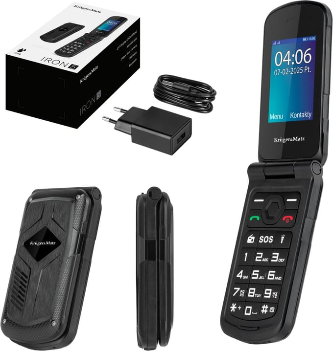 Krüger&Matz Iron 5 - GSM Telefoon met Klap - IP68/IP69K - 4G - Dual SIM