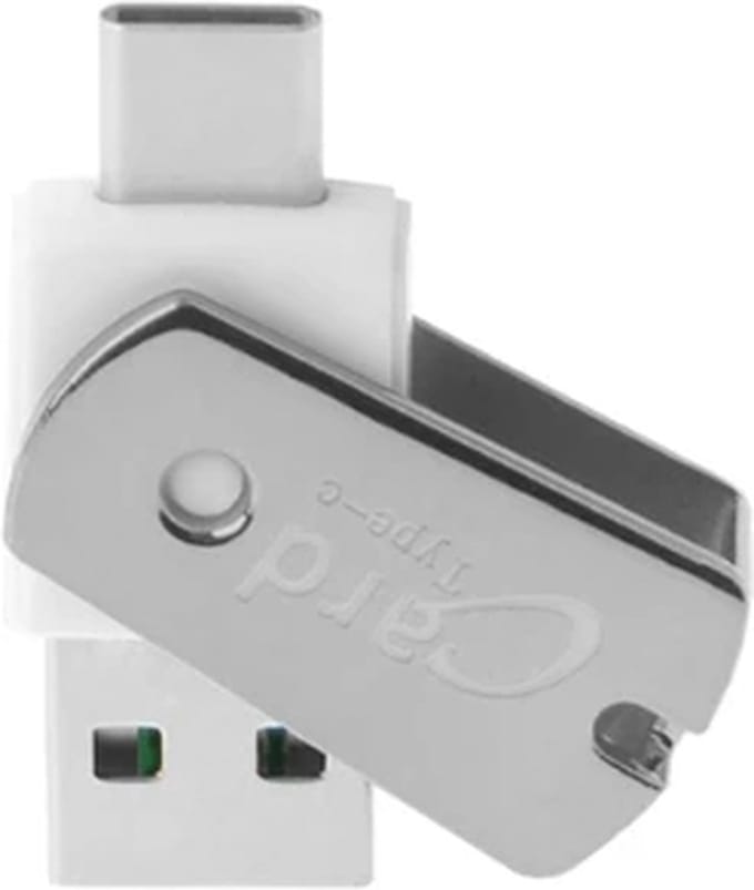 DrPhone SwitftConnect - USB 3.1 Type C naar SD-Kaartlezeradapter Met OTG-Ondersteuning – Plug & Play Kaartlezer – Wit/Zilver
