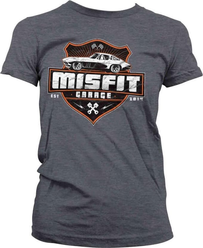 Misfit Garage Dames Tshirt -S- Vette Grijs