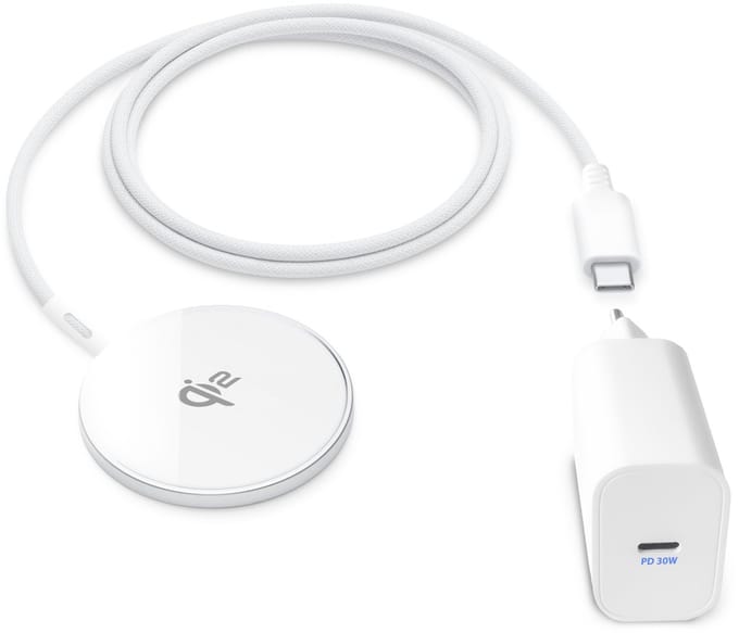 Magnetische Oplader geschikt voor MagSafe (iPhone 16/15/14/13/12) Draadloze Oplader - Usb C Adapter + Oplader Kabel 1.2 Meter