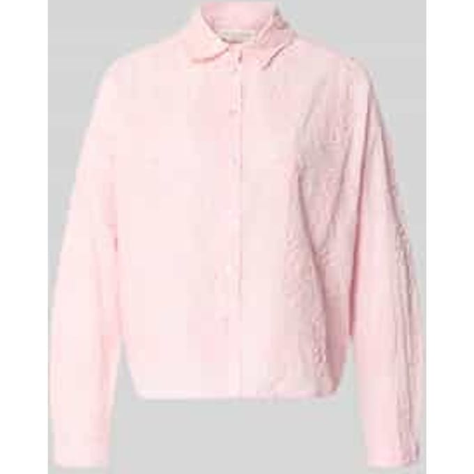 Katoenen blouse met Bloemen 3D-applicatie