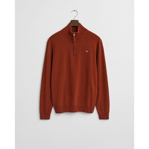 Gant Trui Superfijne Lamswol Half-Zip Modern Rust / male